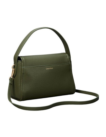 Emblem Hardware Pebble Shoulder Bag in Green