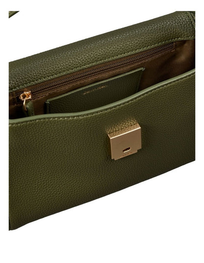 Emblem Hardware Pebble Shoulder Bag in Green
