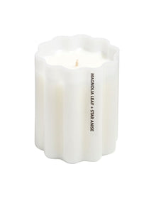 Wave Magnolia Leaf + Star Anise 8cm x 10cm Soy Candle White