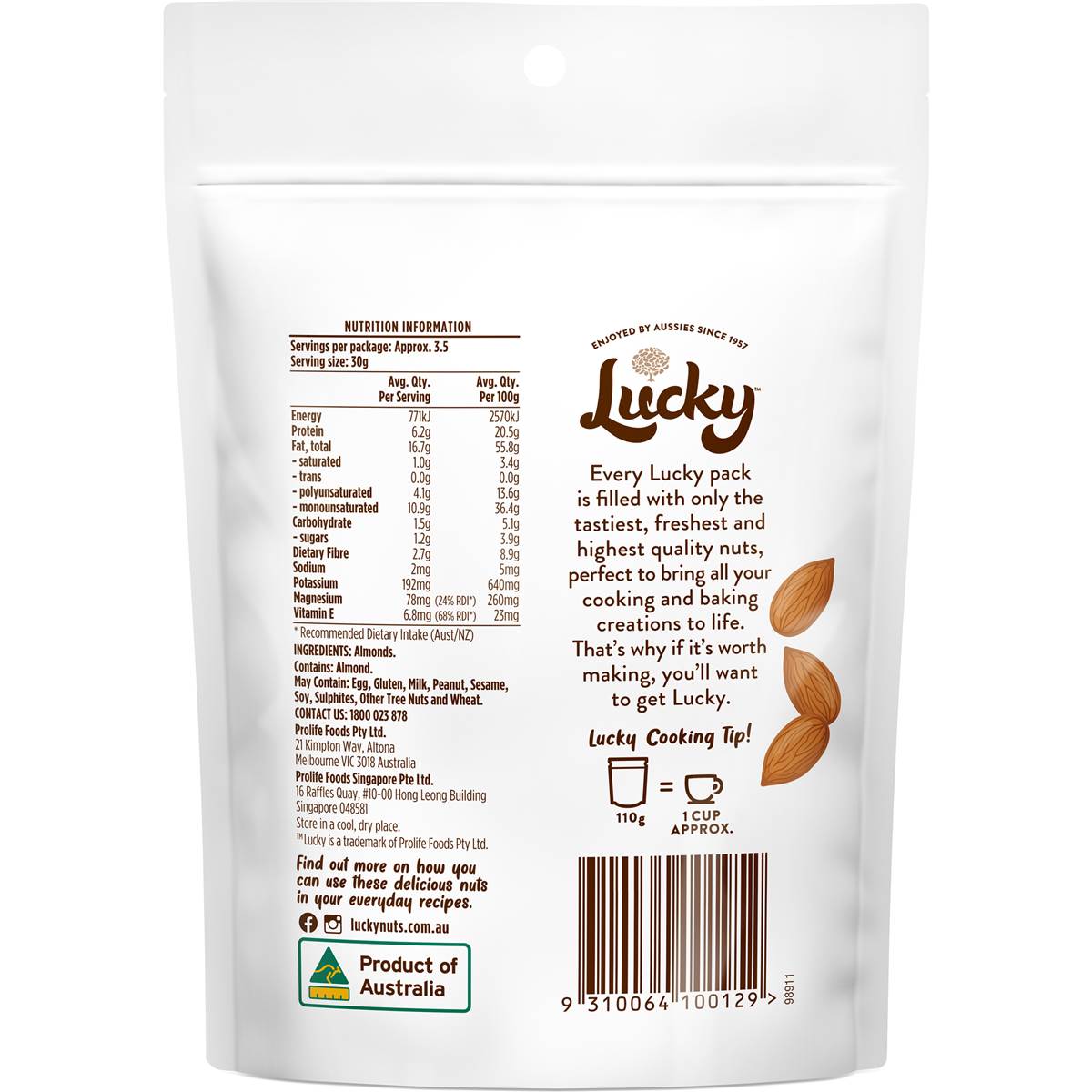Lucky Slivered Almonds 110g