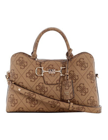 Janie Girlfriend Satchel Bag in Latte Logo