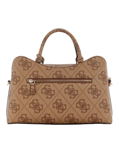 Janie Girlfriend Satchel Bag in Latte Logo