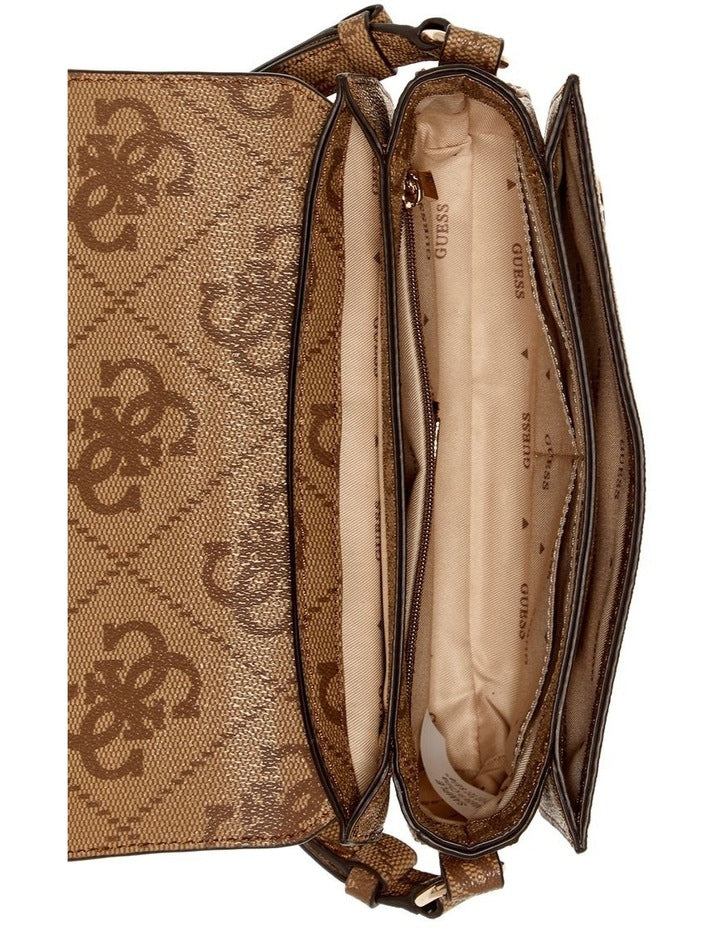 Janie Crossbody Bag in Latte Logo