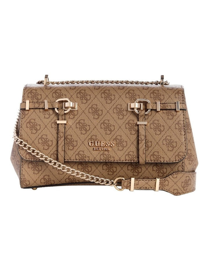 Leona Crossbody Bag in Latte Logo