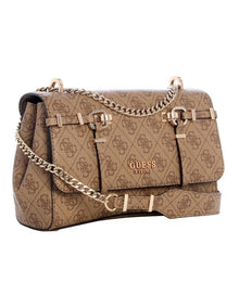 Leona Crossbody Bag in Latte Logo