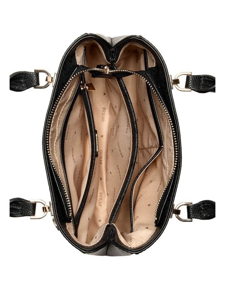 Noelle II Small Satchel Bag in Coal Logo