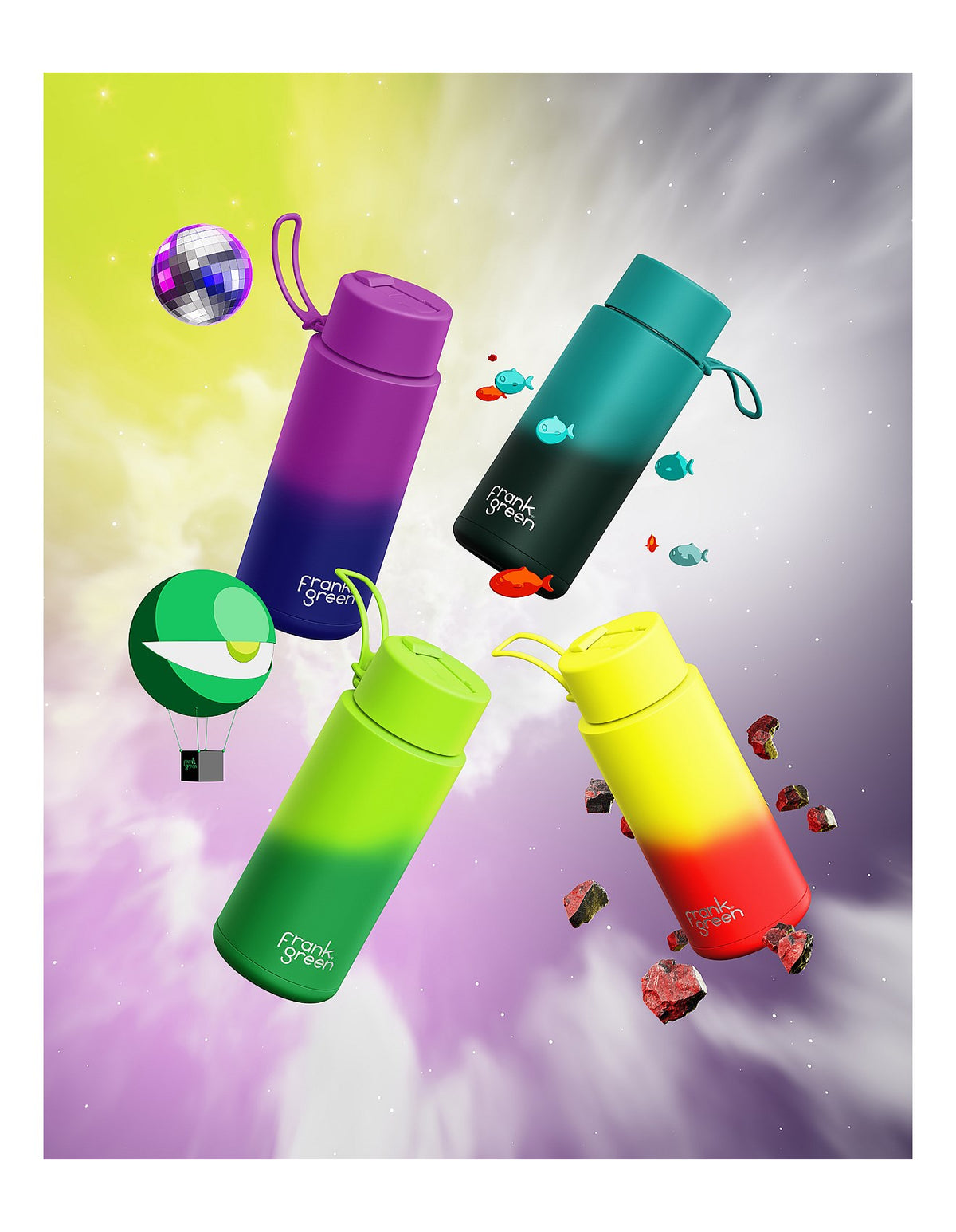 Colour Changing 1L Ultralite Bottle Stainless Steel Lava