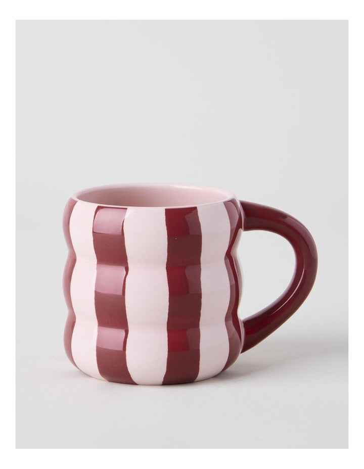Bubble Mug With Hand Paint in Red Stripe