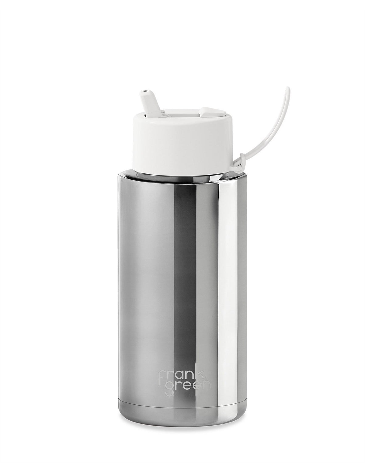 34oz Stainless Steel Ceramic Reusable Bottle Limited Edition Silver with Flip Straw Lid Cloud 1L