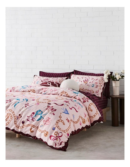 Charmed Cotton Sateen Quilt Cover Set in Soft Pink