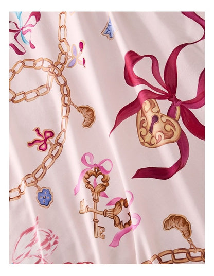 Charmed Cotton Sateen Quilt Cover Set in Soft Pink