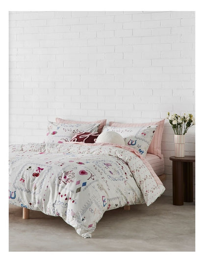 Keepsake Cotton Quilt Cover Set in Vanilla