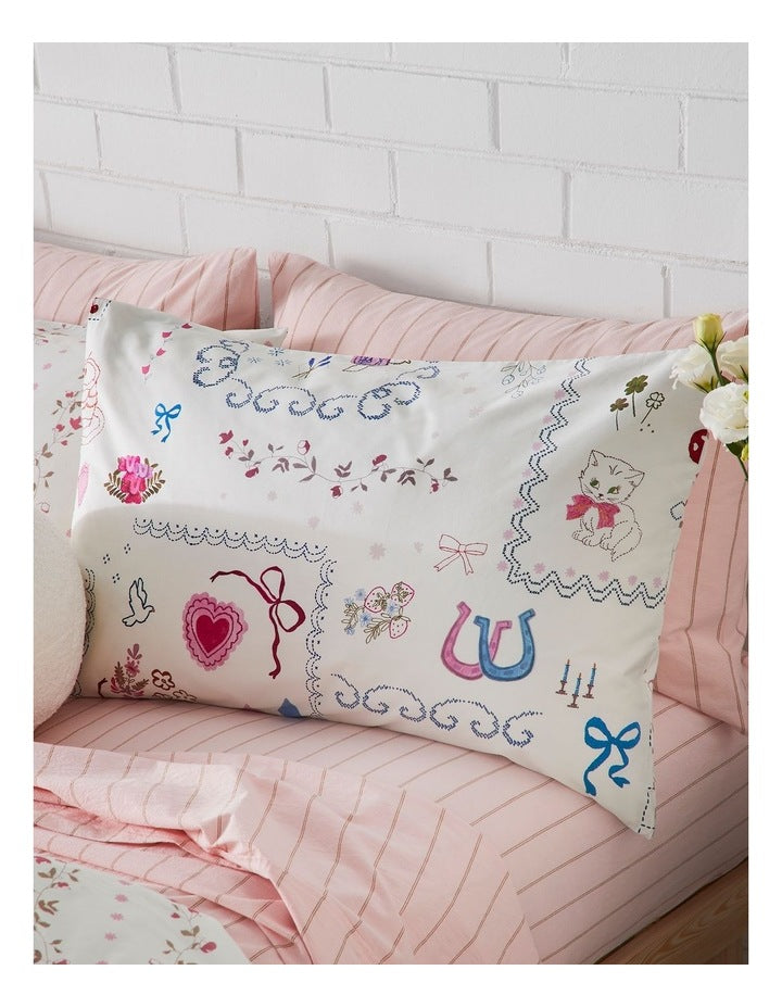 Keepsake Cotton Quilt Cover Set in Vanilla
