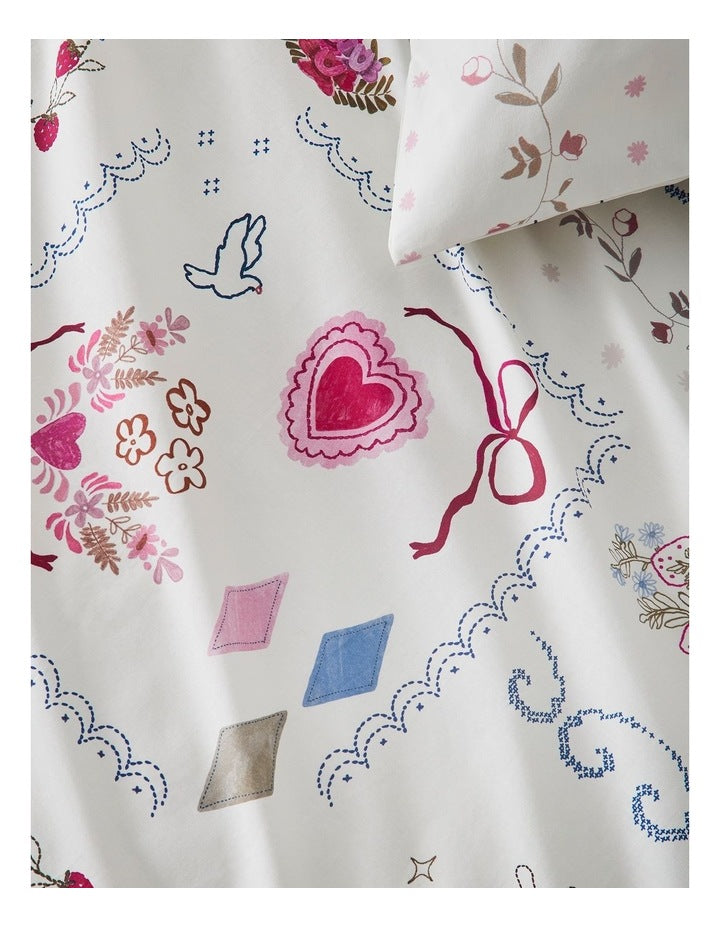 Keepsake Cotton Quilt Cover Set in Vanilla