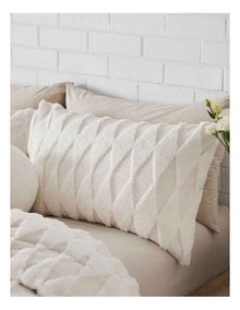 Teddy Faux Fur Quilt Cover Set in Vanilla