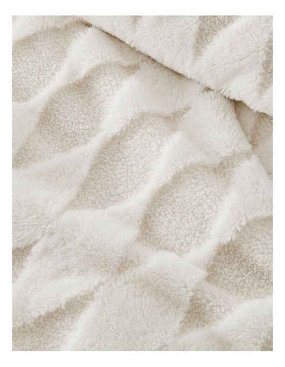 Teddy Faux Fur Quilt Cover Set in Vanilla