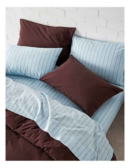 Stonewashed Cotton Quilt Cover Set in Bitter Chocolate