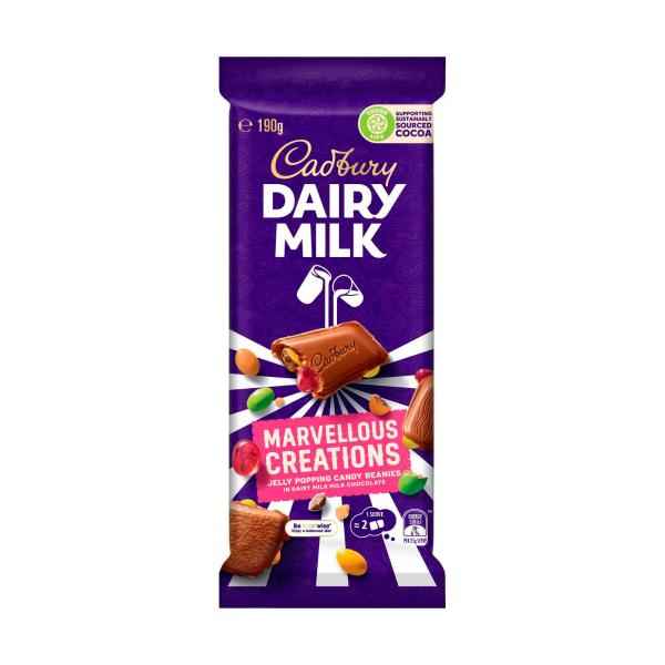 Dairy Milk Marvellous Creations Jelly Popping Candy Chocolate Block
