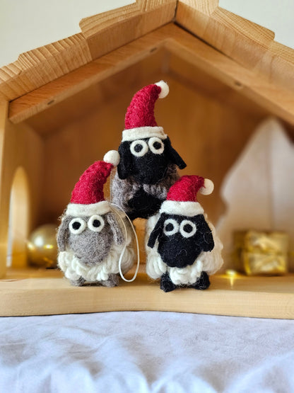 Pashom Felt Christmas Tree Decor White Woolly Sheep Pretend & Imaginative Play Toys Christmas Range 3yrs+