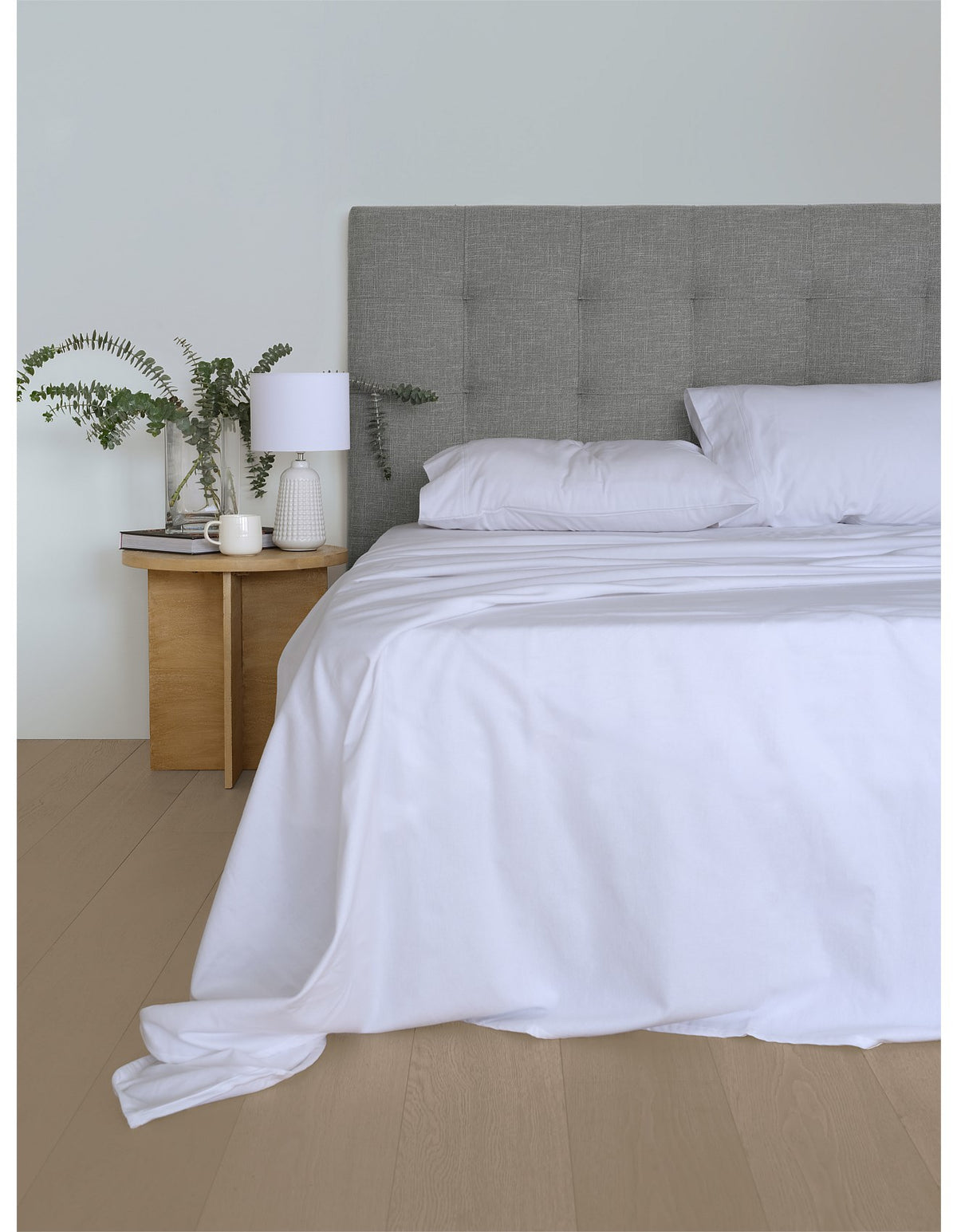 Erica Brushed Cotton Flannelette Double Sheet Set White