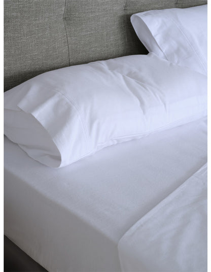 Erica Brushed Cotton Flannelette Double Sheet Set White