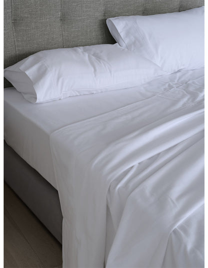 Erica Flannelette Queen Sheet Set White
