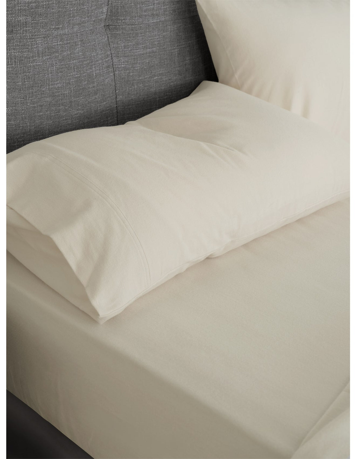 Erica Flannelette King Bed Sheet Set Ivory