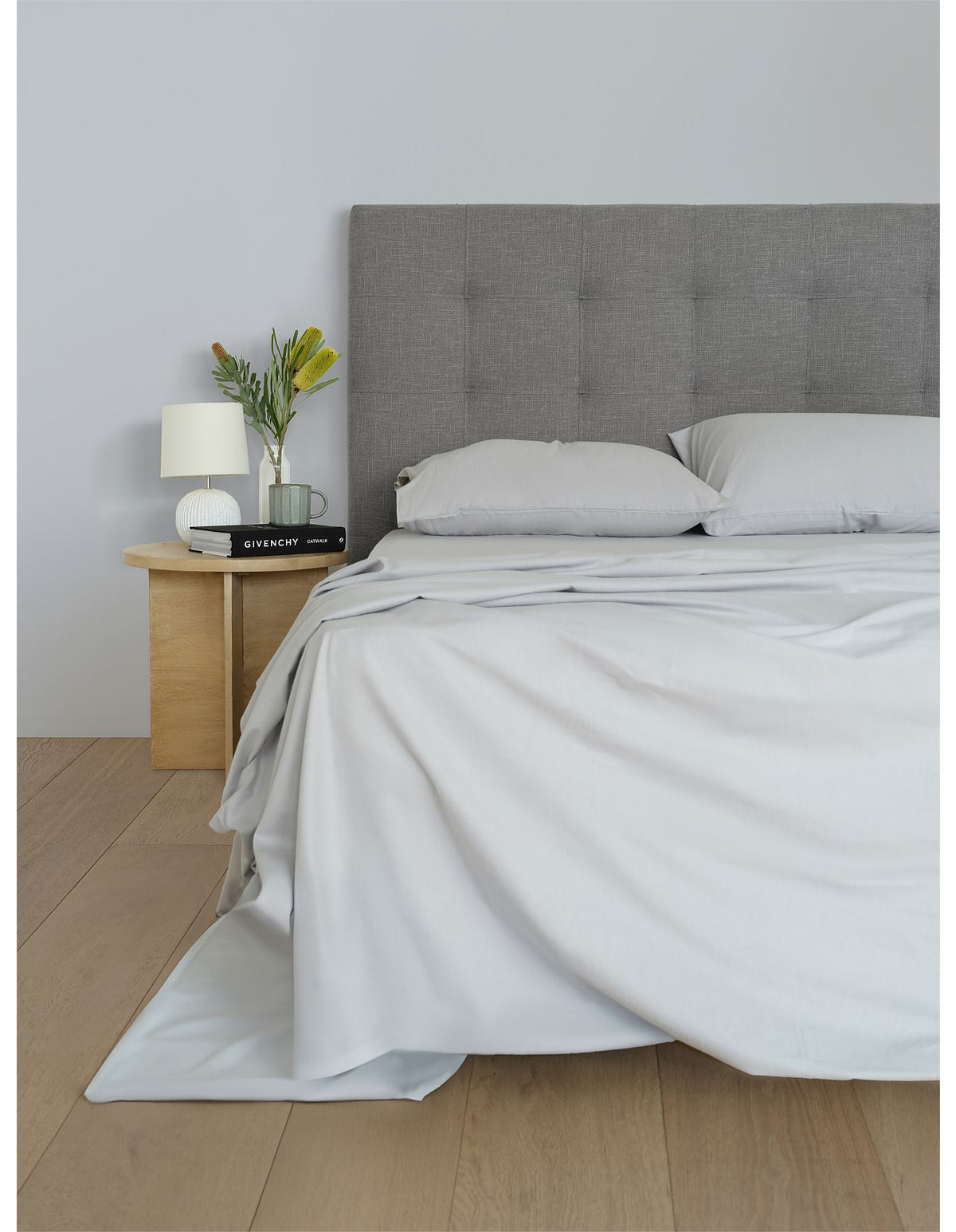 Erica Flannelette Double Bed Sheet Set Cloud Blue