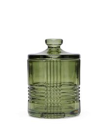 Acton Etched Green Glass Bathroom Cannister