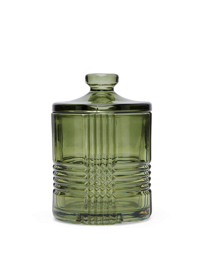 Acton Etched Green Glass Bathroom Cannister