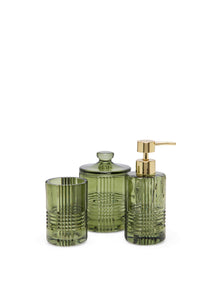 Acton Etched Green Glass Bathroom Cannister