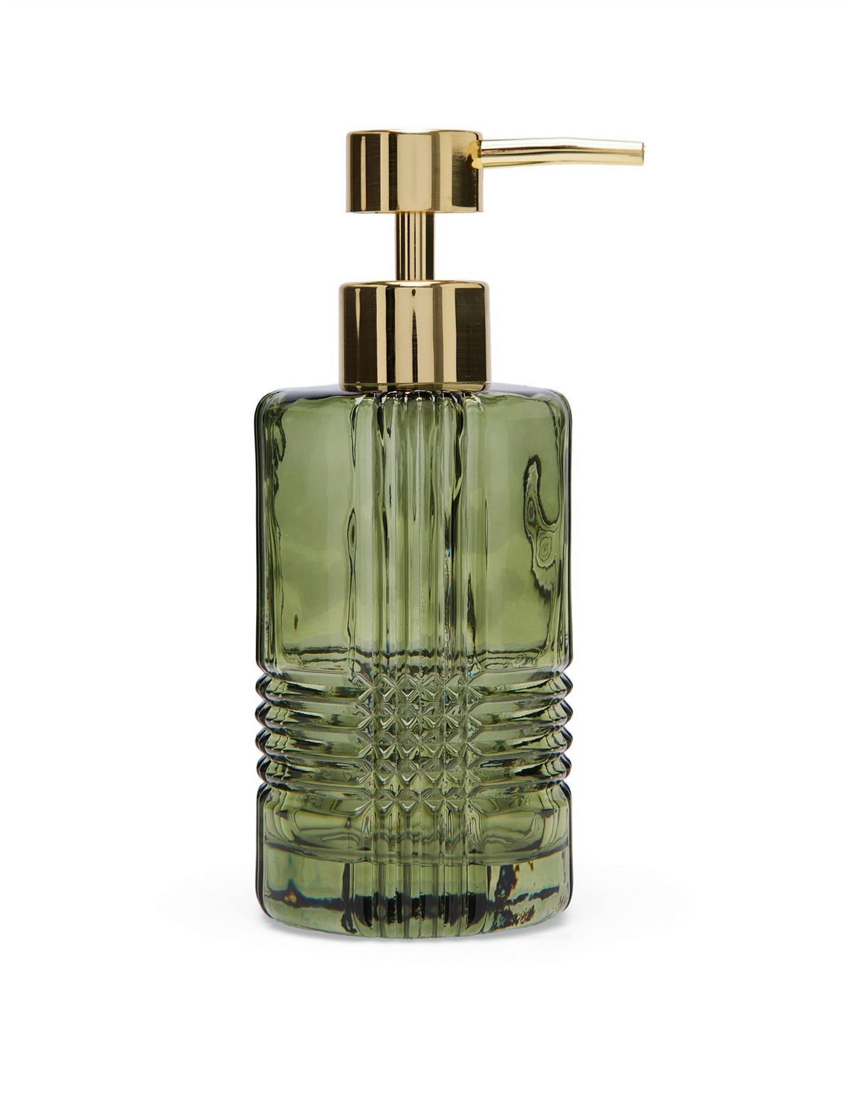 Acton Etched Green Glass Lotion Dispenser