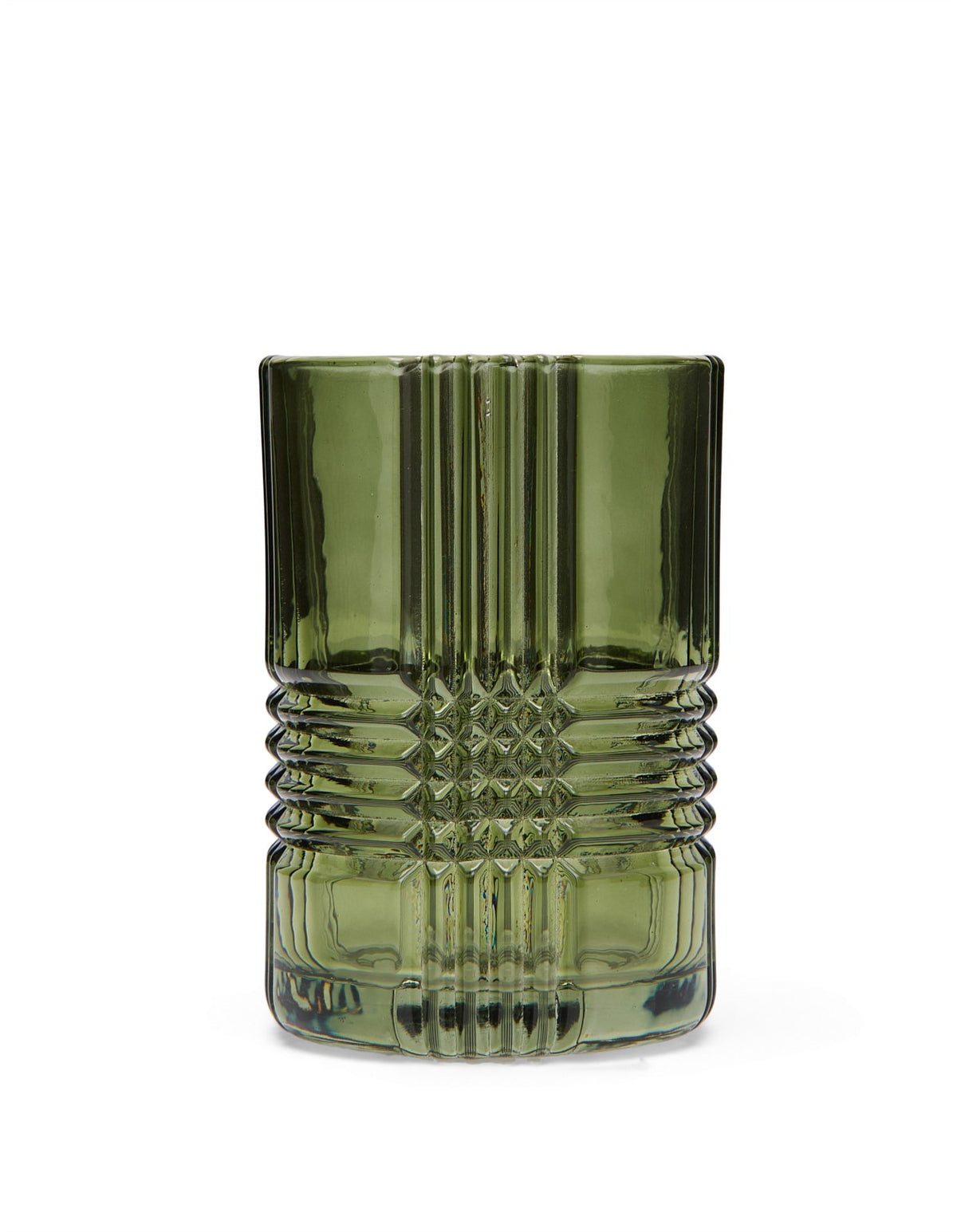 Acton Etched Green Glass Tumbler