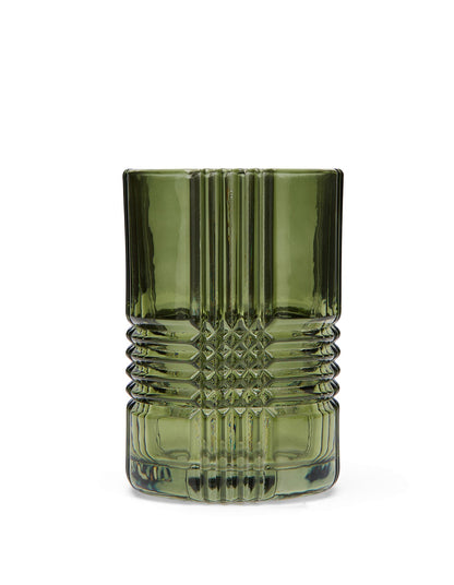 Acton Etched Green Glass Tumbler