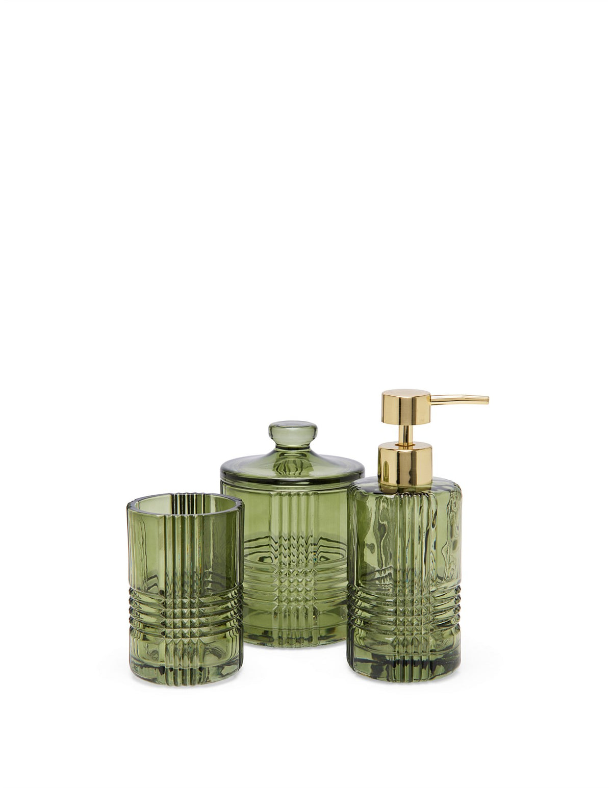 Acton Etched Green Glass Tumbler