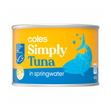 COLES SIMPLY TUNA IN SPRINGWATER 425G