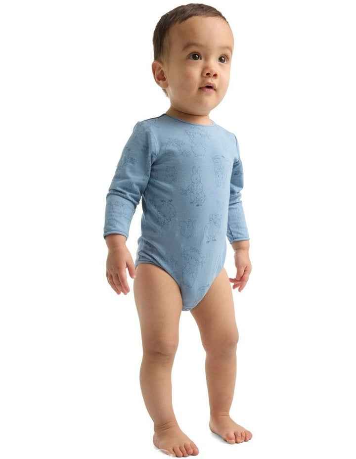 Long Sleeve Bodysuit in Blue