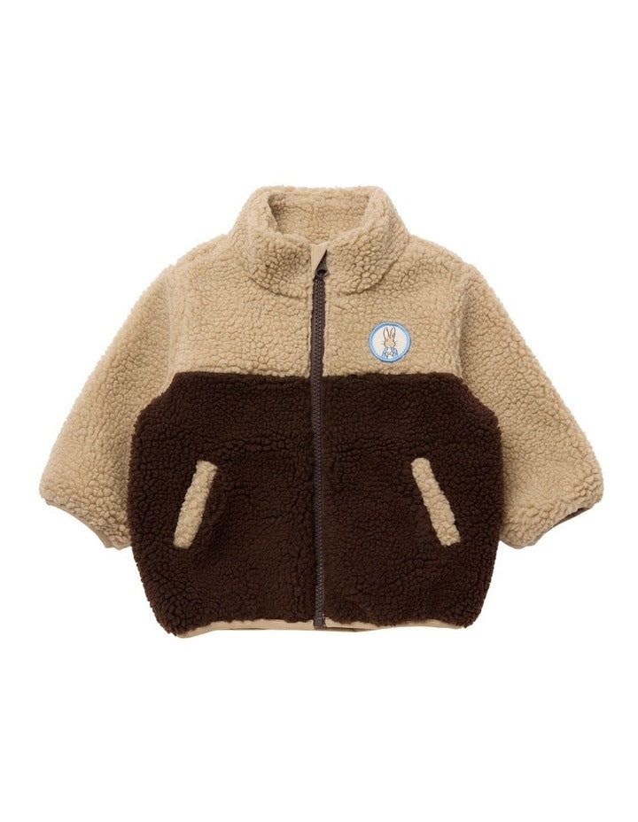 Colour Blocked Jacket in Brown