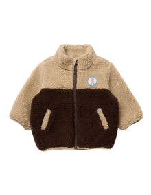 Colour Blocked Jacket in Brown