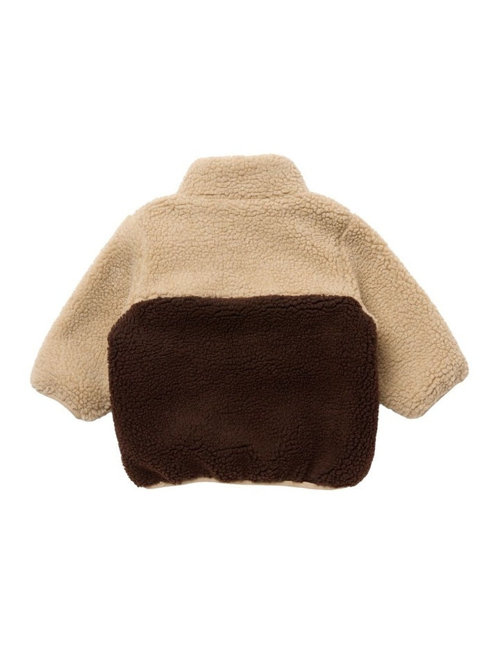 Colour Blocked Jacket in Brown