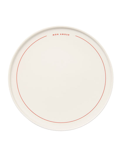 Mon Amour 25cm Rimmed Dinner Plate White