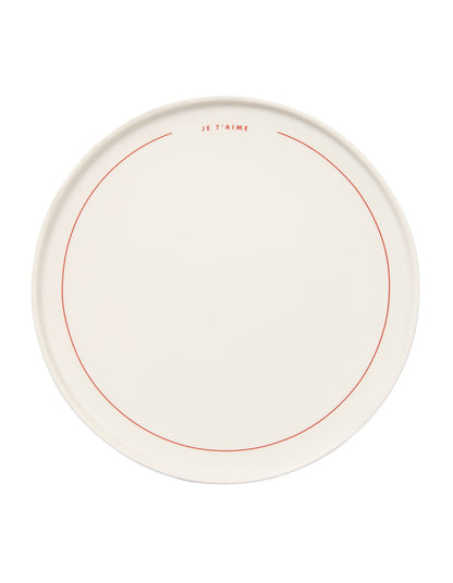 Je T¿Aime 25cm New Bone China Dinner Plate White Red