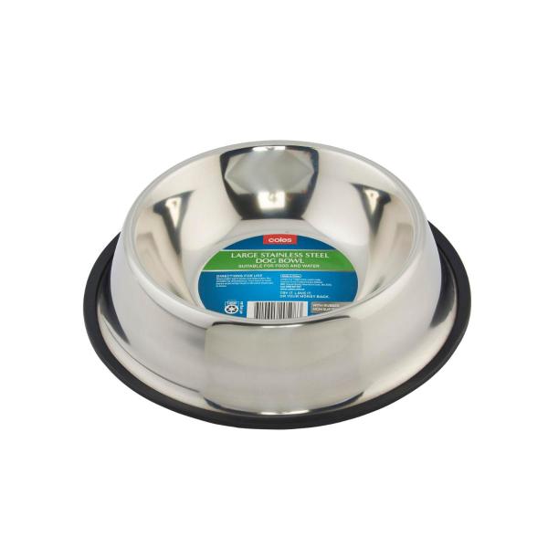 COLES STAINLESS STEEL BOWL NON SKIP LARGE 1PACK