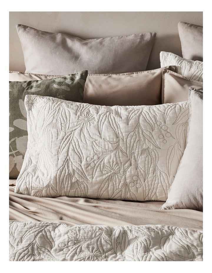 Abbey Quilted Cotton Quilt Cover Set in White