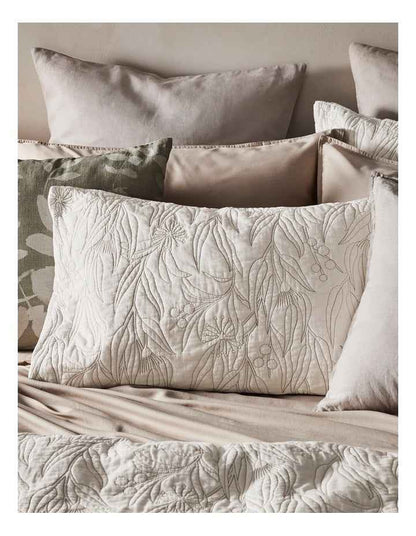 Abbey Quilted Cotton Quilt Cover Set in White