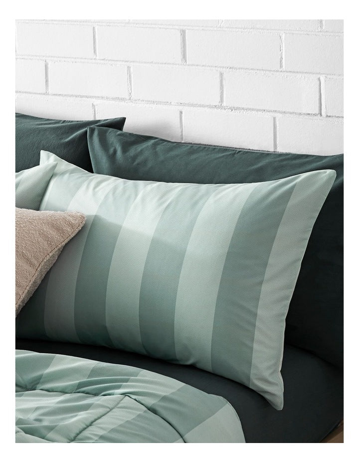 August Comforter Set in Green Stripe