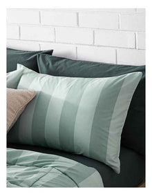 August Comforter Set in Green Stripe