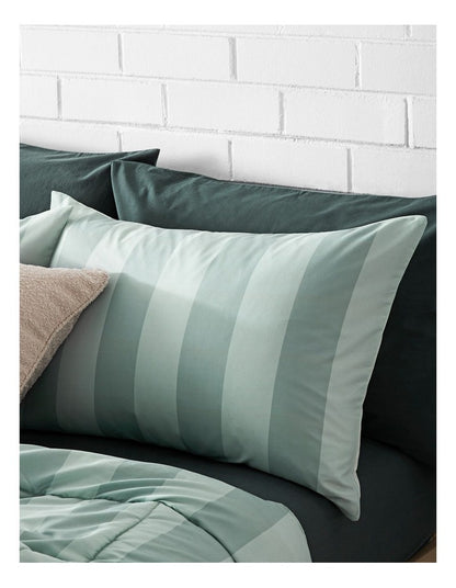 August Comforter Set in Green Stripe