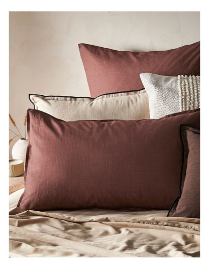 Sandy Cape Washed Belgian Linen Quilt Cover Set in Pecan