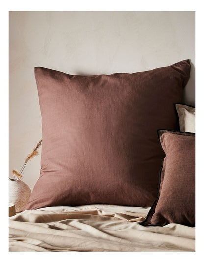 Sandy Cape Washed Belgian Linen Quilt Cover Set in Pecan